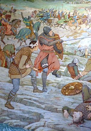 Detail from William Hole's turn of the century mural of the battle in the Edinburgh portrait gallery (wikipedia)