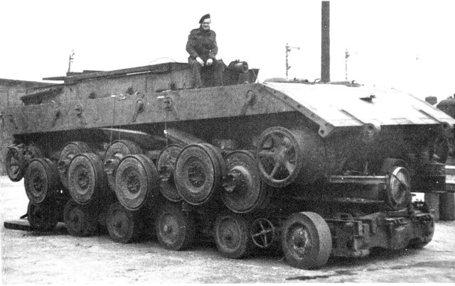 British forces captured the prototype in 1945, shown here on a trailer.