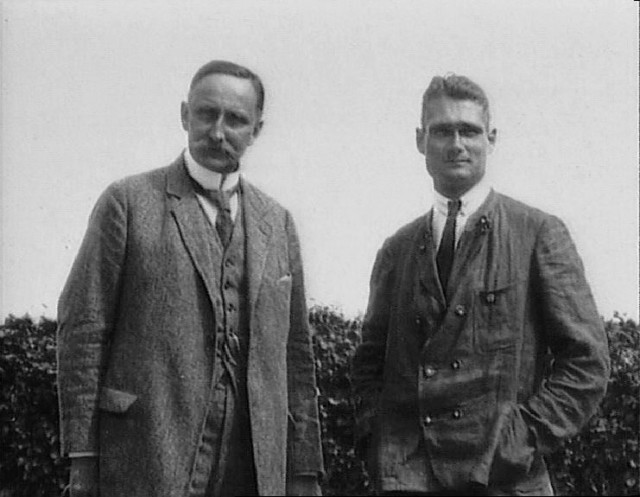 Hess with his Geopolitics professor, Karl Haushofer, 1920