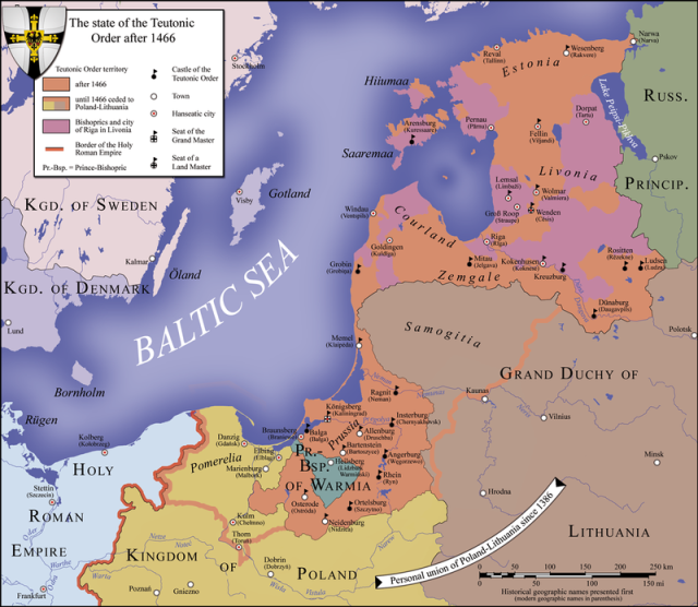 The extent of the Teutonic State at the height of its power, S. Bollmann from wikipedia