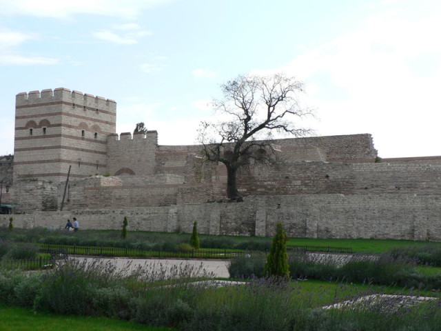 A small section of the western walls of Constantinople (Wikipedia)