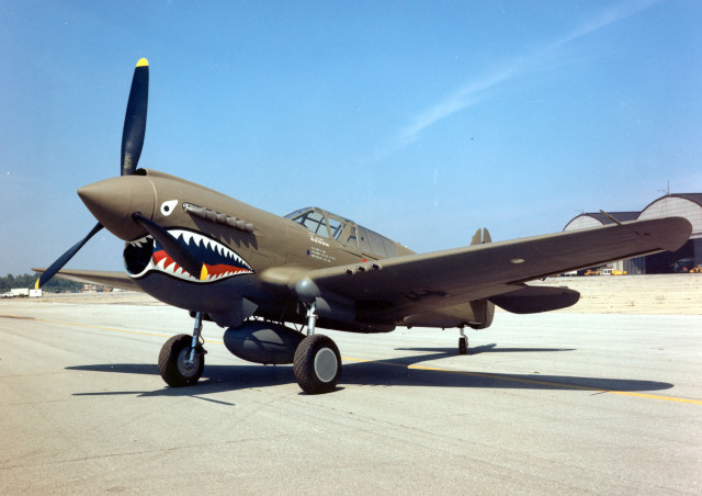 A U.S. Army Air Force Curtiss P-40E Warhawk of the National Museum of the United States Air Force in Dayton, Ohio (USA).