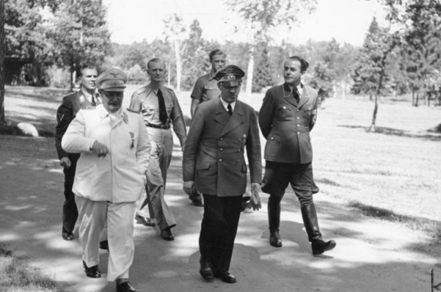 Goering with Hitler and Speer, August, 1943.