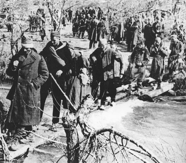 Parts of the 2nd Proletarian Division crossing Sutjeska at Tjentište 8 June in 1943.