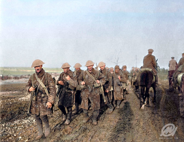 7b.Photograph-of-Canadians-returning-from-the-trenches,-the-Somme,-November-1916