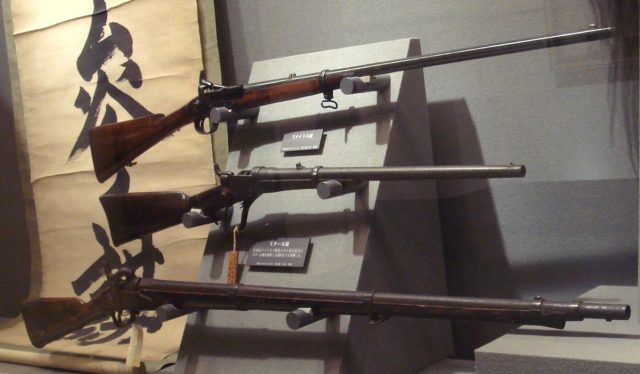 Guns of the Boshin war. From top to bottom: a Snider, a Starr, a Gewehr.