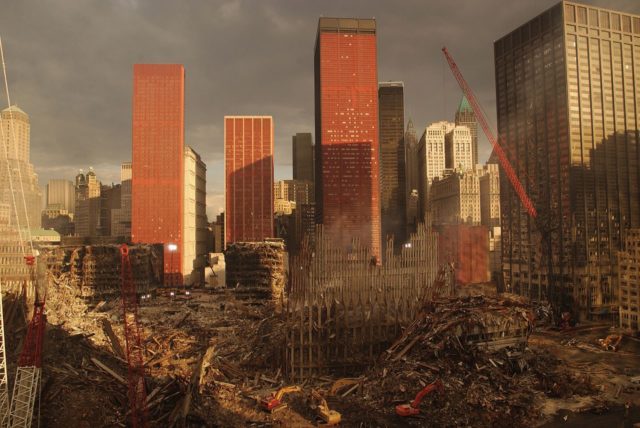 The World Trade Center site as seen on September 28th, 2001. Photo via FEMA Photo Library and Wikipedia.