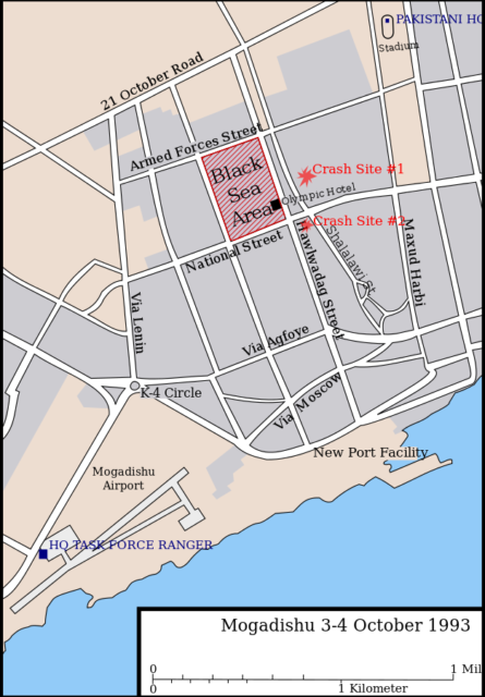 Map of key sites in Mogadishu during the battle. Image Credit.
