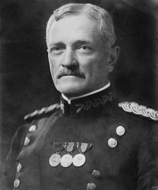 General John Joseph "Black Jack" Pershing, on his uniform from left to right 1. Indian Campaign Medal, 2. Spanish Campaign Medal, 3. Philippine Campaign Medal. Wikipedia / Public Domain