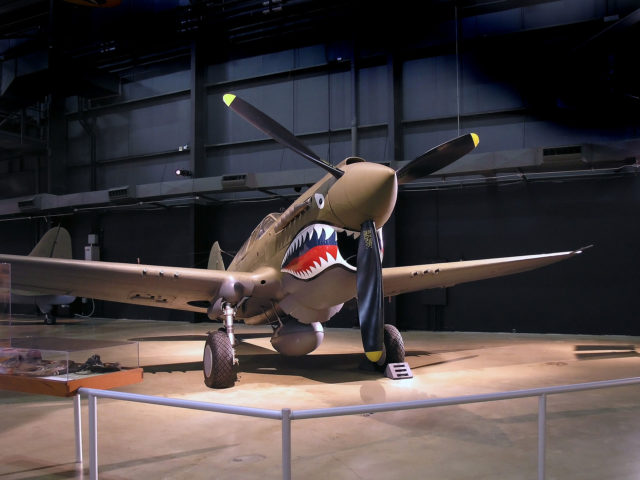 P-40 Warhawk painted with Flying Tigers shark face at the National Museum of the United States Air Force Photo Credit 
