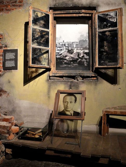 Photo of Szpilman, the most famous of Warsaw Robinsons, at the Warsaw Uprising Museum. Photo Credit.