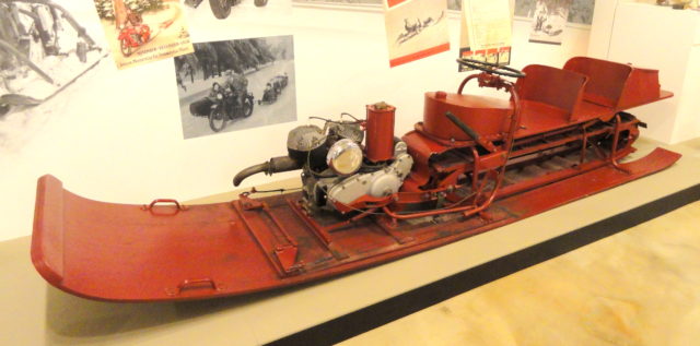 A motor sled, similar to what the US Army Air Force would have used in Greenland.