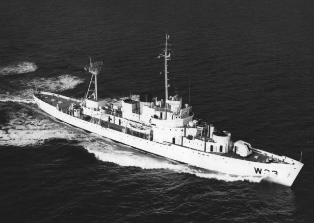 The US Coast Guard William J. Duane (WPG-33/WAGC-6/WHEC-33) in the early 1960s.