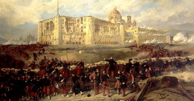 General Bazaine attacks the fort of San Xavier during the siege of Puebla, March 29, 1863.