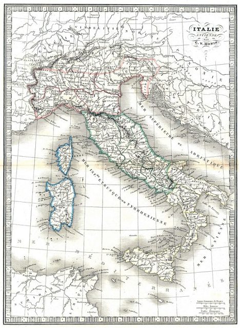 Map of Italy.