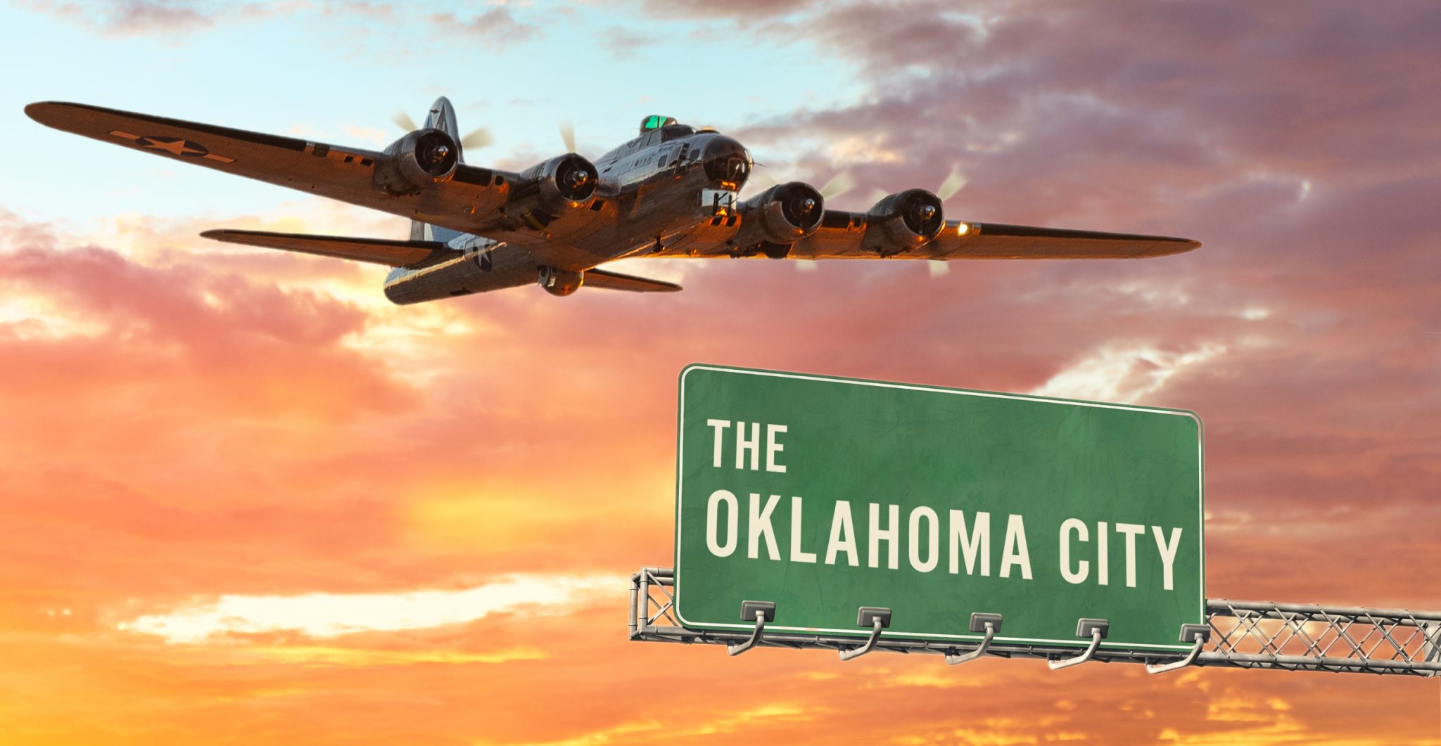 The Oklahoma City attacked by Bombers during WWII