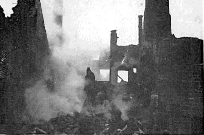 After the crash – picture taken despite the ban on taking photos during the occupation.