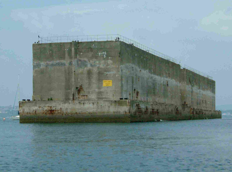 Phoenix Caisson in Portland Harbour - These artificial docks were used