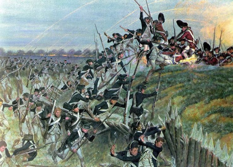Storming of redoubt#10 during the Siege of Yorktown.