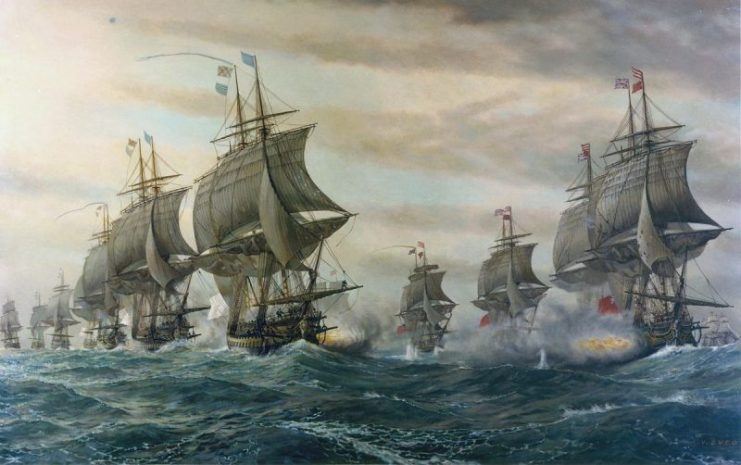 The Battle of the Chesapeake where the French Navy defeated the Royal Navy in 1781