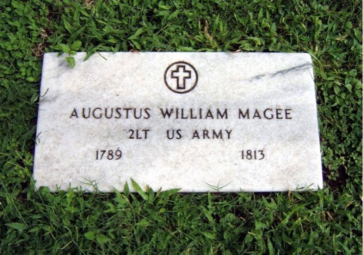  Augustus William Magee grave.Foto: Cinta de rosca findagrave.com