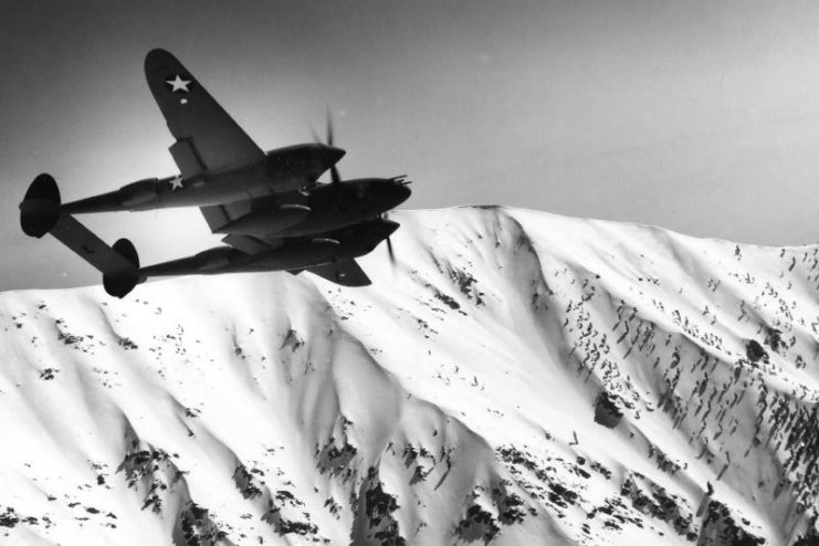 P-38 Lightning in Flight – World War II.