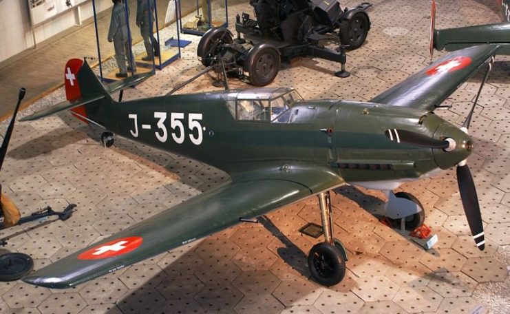 A Bf 109E-3 of the Swiss Air Force at the Flieger-Flab-Museum
