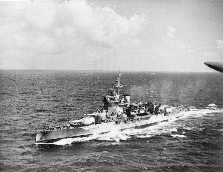HMS Warspite in 1942