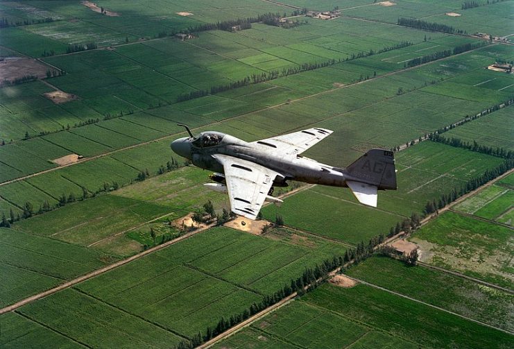 An A-6E Intruder aircraft assigned to USS Dwight D. Eisenhower.