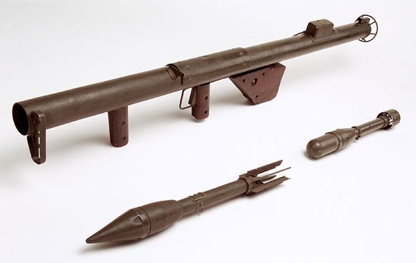 The M1 Bazooka with M6A1 and M6A3 rocket. By Carl MalamudCC BY 2.0