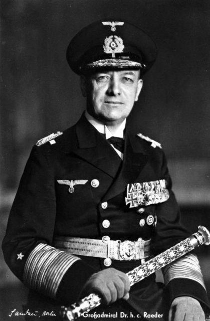 Erich Raeder as Grand Admiral. By Bundesarchiv – CC BY-SA 3.0 de
