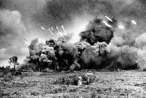 Russia, antifascist war | 1941-45Rocker projectors “Katyusha” near Viborg, Leningrad front, 1944
