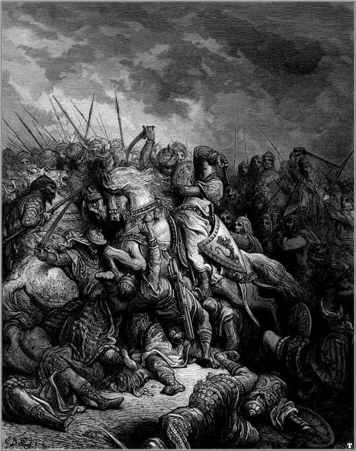 Riccardo Cuor di Leone e Saladino nella battaglia di Arsuf, di Gustave Doré.