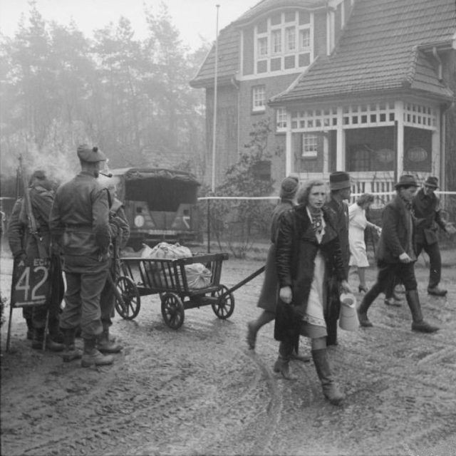 German refugees in Bedburg, near Kleve, 19 February 1945