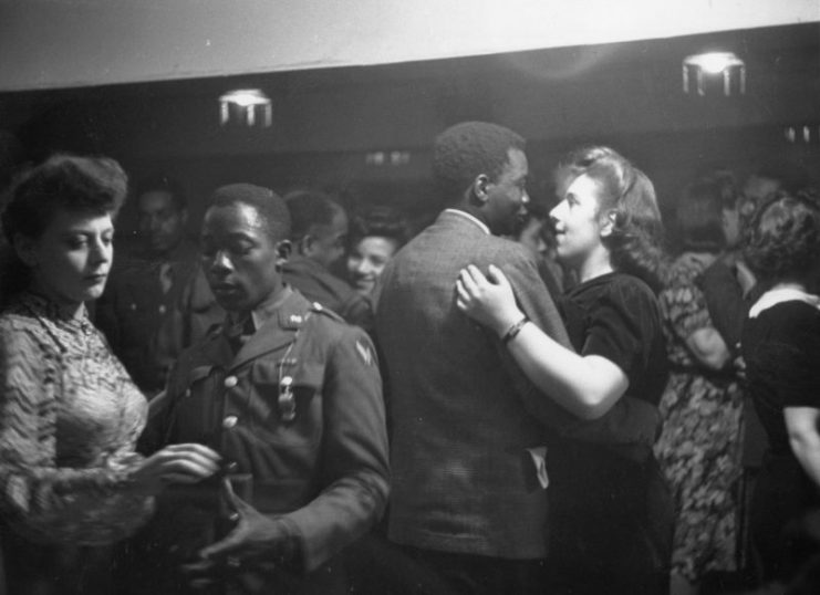 Mixed race couples dancing in a London club, 1943. Original Publication: Picture Post – 1486 – Inside London’s Coloured Clubs – pub. 1943 (Photo by Felix Man/Picture Post/Getty Images)