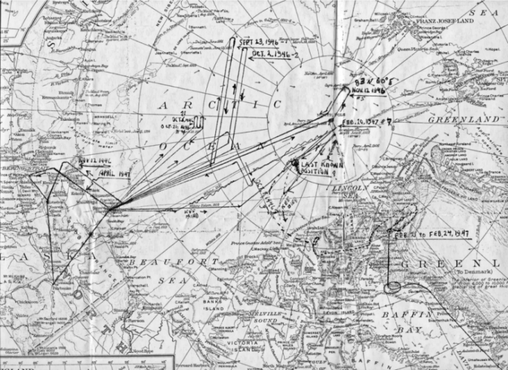 Route of the final flight of Kee Bird