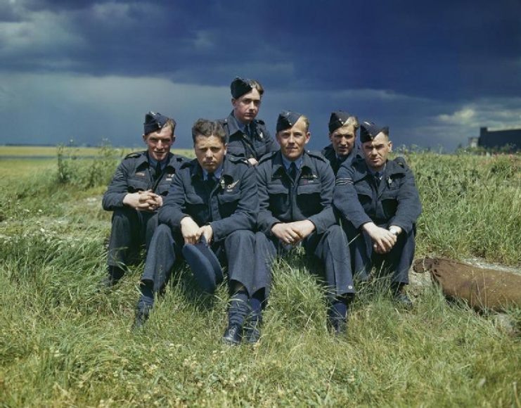 The crew of Lancaster AJ-T