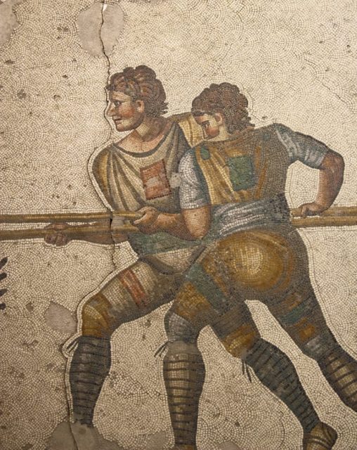 Detail of a Byzantine mosaic, dating back to 4th Century