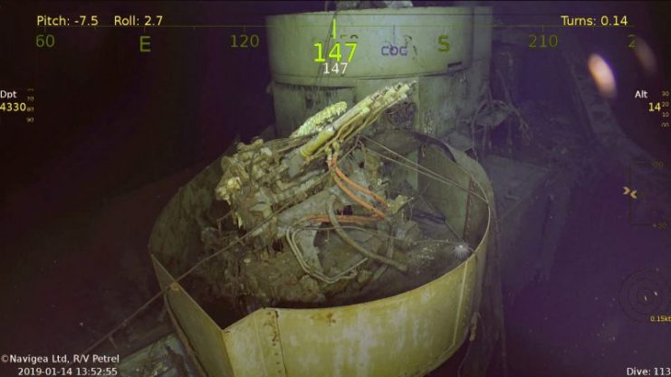 The 1.1 inch anti-aircraft guns on the USS Wasp. : Paul G. Allen’s Vulcan Inc.