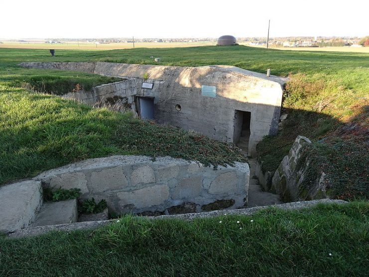 Hillman site in Colleville-Montgomery (former Colleville-sur-Orne) in Calvados, France. Colonel Krug’s command post is a R 608 bunker and its armored cupola.Photo: Pimprenel CC BY-SA 4.0