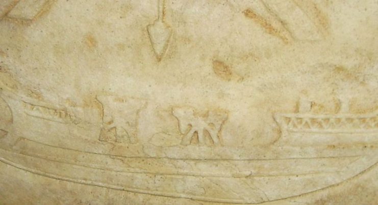 Ballistae on a Roman ship