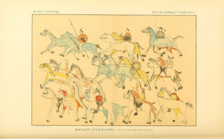 Indians leave the Battlefield
