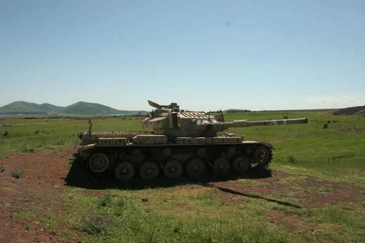 An abandoned tank in a memorial near the Valley of Tears, Golan Heights