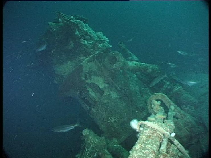 The piston in front of the conning tower. Even the flange pipe which links to the snorkel when it is erected is still in place, along with the spray deflector (Innes McCartney).