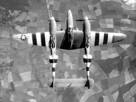 Aircraft camouflage has a trade-off with recognition markings, such as this Lockheed F-5 Lightning’s 1944 invasion stripes.