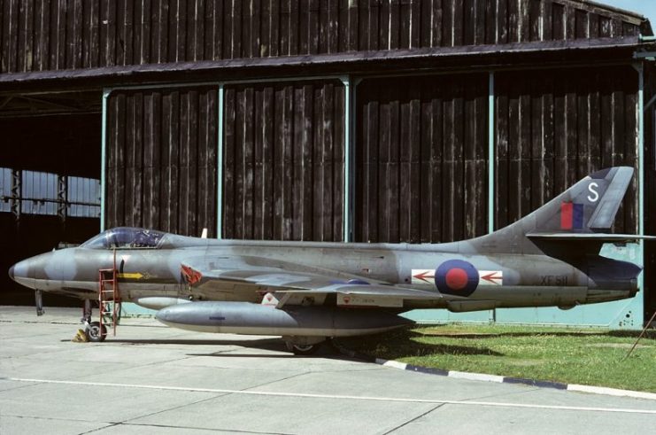 Photograph of a Hawker Hunter aircraft. Photo: Mike Freer / GFDL 1.2