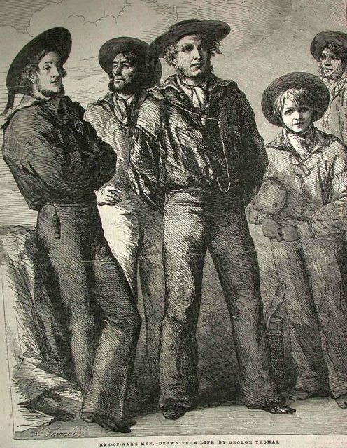 Illustration of sailors in uniform, 1854