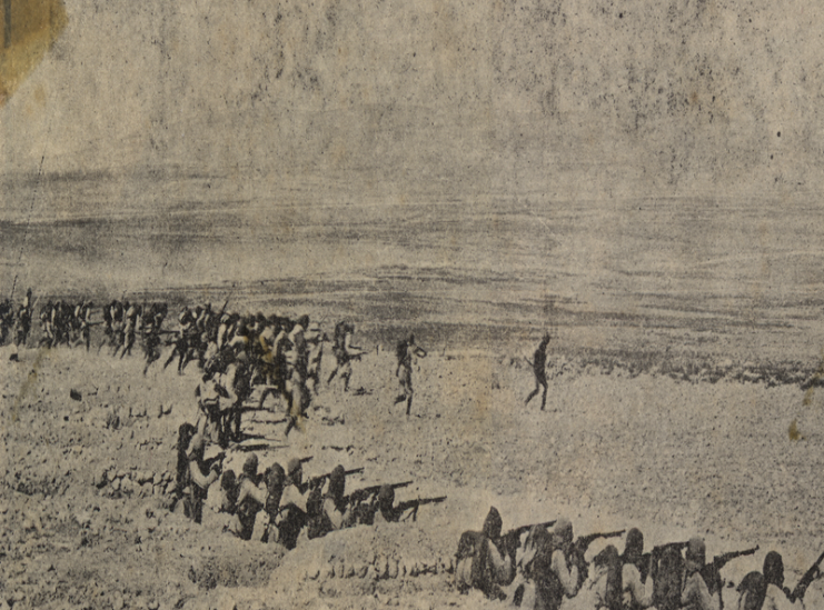 Mesopotamian campaign, Part of the Middle Eastern theater of WWI.Ottoman Sixth Army troops at the Siege of Kut.