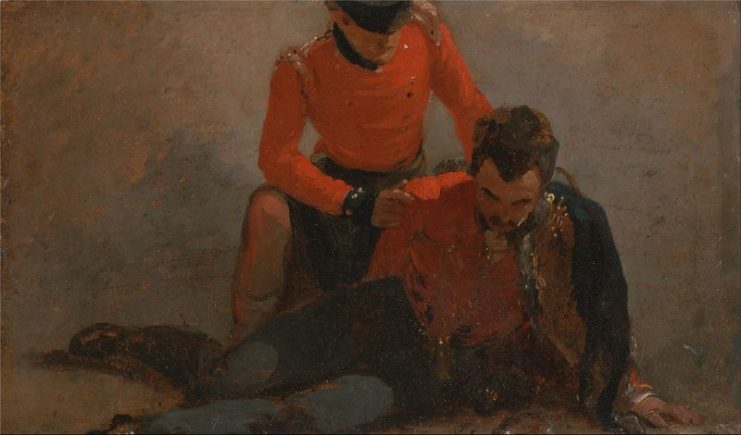 A Highlander, Black Watch attending a General of Hussars, possibly Lord Uxbridge