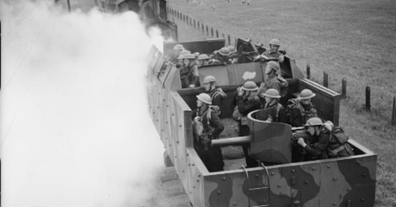 british troops on armored train